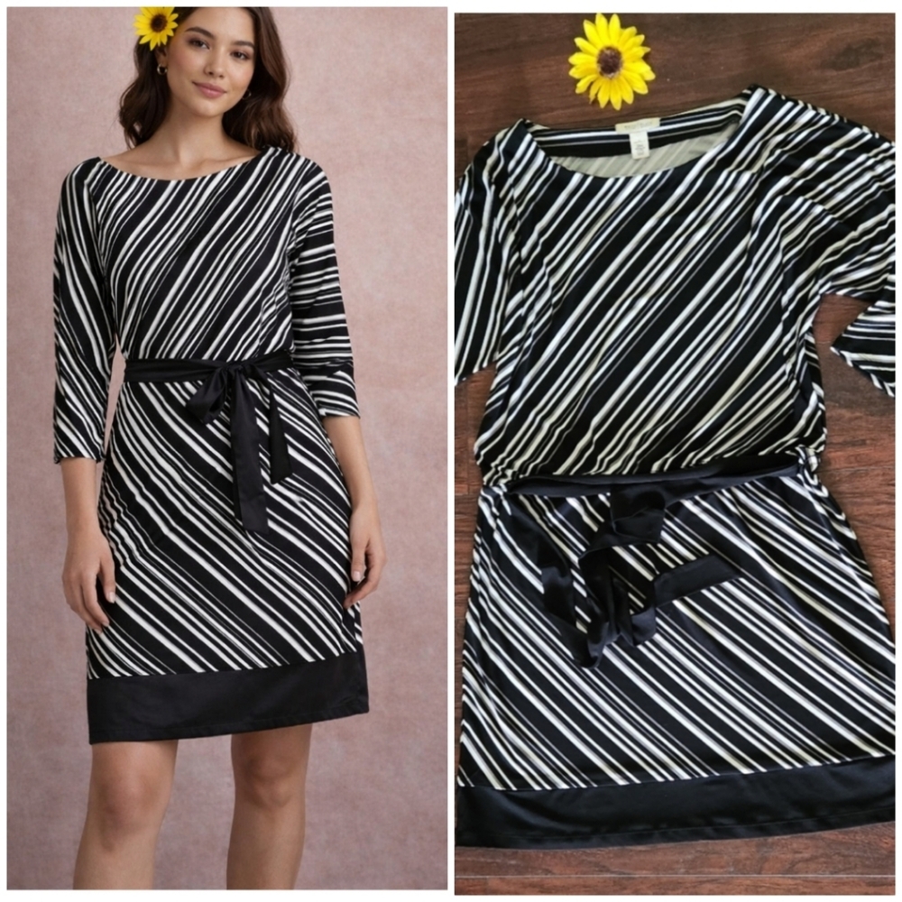 White House Black Market Diagonal Striped Dress